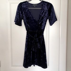 Velvet Faux Wrap Dress